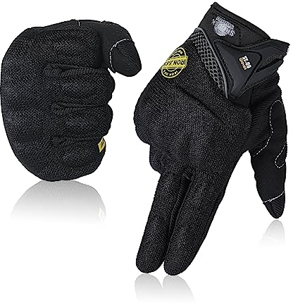BORLENI Motorradhandschuh Herren Motorradhandschuhe atmungsaktive Vollfinger-Motorradhandschuhe Touchscreen Knöchelhandschuhe Schwarz