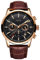 LIGE Watch Men's Fashion Waterproof Sports Chronograph Analogue Quartz Stainless Steel Leather Bracelet Rose Gold Dial Wristwatch