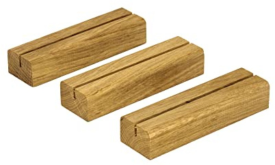 Fotohalter/Bilderhalter/Kartenhalter- Massivholz - Diverse Holzarten - Stückzahl wählbar (Eiche, 3 Stück)