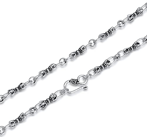 Bishilin Halskette Männer 925 Silber, 4.5MM Vajra Gliederkette mit Hakenverschluss Herren Kette 65CM Silber Freundschaftskette