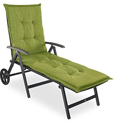sunnypillow Liegenauflage 190 x 60 - Auflage Sonnenliege Polster für Gartenliege extra dick 9cm - Polsterauflagen Outdoor, wasserdicht, UV Lichtecht für Gartenmöbel Liegestuhl Liegen - Grün