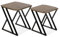 Versa Tulsa Mesa Nido Auxiliar para el Salón, la Habitación o la Cocina. Moderna Mesilla Baja, Set de 2, Medidas (Al x L x An) 50 x 45 x 45 cm, Madera y Metal, Color Marrón y Negro