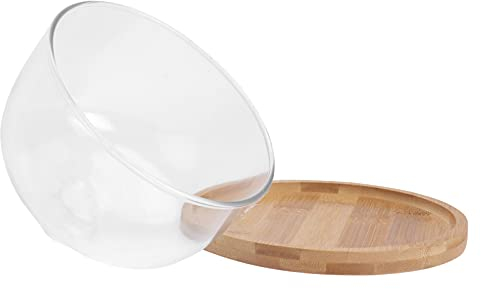 Operitacx Fruit Tasting Plate Cover Glass Dessert Storage Tray for Cake Party Wedding Birthday Restaurant Bakery