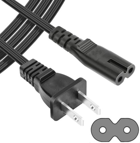 LG TV Power Cord 2-Prong Replacement for LG 43UN7000PUB 55NANO85UNA 65NANO90UPA 70UN7070PUB 75NANO85UNA 86NANO90UPA OLED CX C1 GX BX Series and More