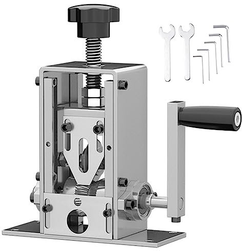 Máquina pelacables 2 en 1 con accionamiento de broca, pelacables con manivela, pelacables con 2 orificios de alimentación de alambre, herramienta pelacables de alambre de cobre para