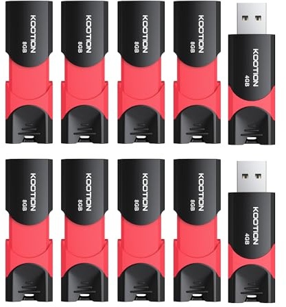 KOOTION USB 2.0 Flash Drive 8GB 10 Pack USB 2.0 8GB Flash Drive Memory Stick with LED Data Storage Indicator (Pink)