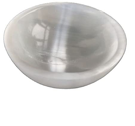 VELUNE For la 1PC Selenita en Forma de Cuenco Amor Recipiente de aromaterapia Piedra de Yeso Cristal de Cuarzo Yoga Energía Relajación Reiki Curación Decoración del hogar