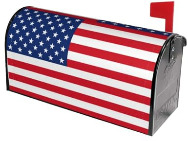 Lukbfall American Flag Mailbox Covers Magnetic Independence Day Post Letter Box Cover for Garden Yard Decor Outside Home Standard 21x18 in