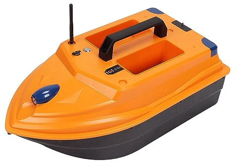 Jectse Ferngesteuertes Köderboot, 500 M Automatische Rückkehr, Schöne Nachtlichter, Ferngesteuerter Fischfinder, Zwei Hopper, Eingebautes Gyroskop für Angelliebhaber (EU-Stecker)