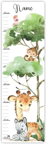 Farbklecks-Collection Kinder Messlatte Giraffenfriends 70-140 cm personalisierbar mit Namen, Messleiste, Kinderzimmer, Holzmesslatte (Weisser Hintergrund)