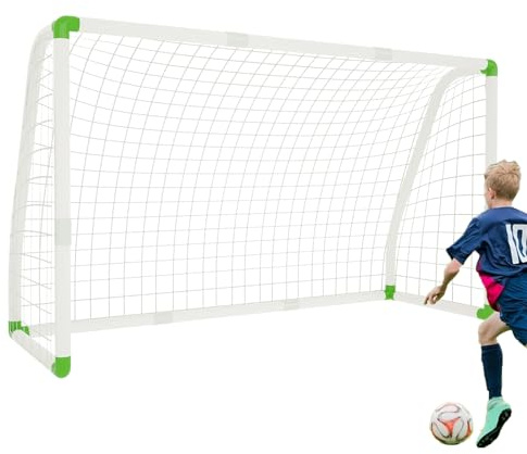 FIVMEN Fussballtor Kinder Outdoor Fußballtor 245x155cm Fussballtore für Garten mit Netz, Klicksystem Fußballtore für Kinder und Erwachsene, Fußballtrainingszubehör