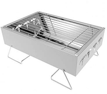 Parrilla de Barbacoa de Acero Inoxidable, Mini Parrilla de Barbacoa, Parrilla de Barbacoa Plegable portátil, Herramienta de Cocina para Acampar en casa