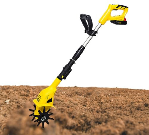 Kindevieft Elektrische Kabellose BodenfräSe, BodenfräSe, GartenfräSe Mit Wiederaufladbarem Akku Und LadegeräT, GartenfräSe Zum Verteilen Von RasenfläChen