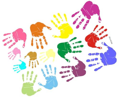 FUNOMOCYA Handabdruck Wandtattoo Pvc Wandaufkleber Fürs Kinderzimmer Selbstklebend Glatte Oberflächen Leicht Entfernbar