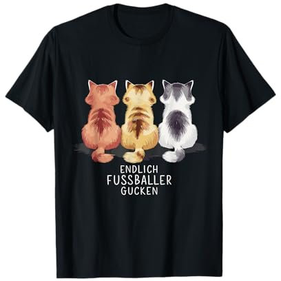 Endlich Fussball gucken lustige Katzen für Katzenbesitzer T-Shirt