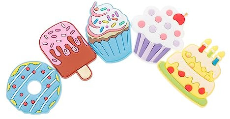 SHOWERORO 5stücke Teiliges Set Kühlschrankmagnete Niedliche Cartoon-Dekoration Mit Kuchen Eiscreme Und Donut Magnetische Aufkleber Für Kühlschrank Whiteboard Und Metalloberflächen