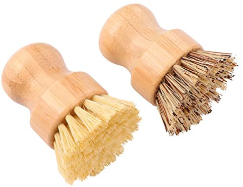 Beaupretty 2pcs Natural Brush Palm Scrub Brush Eco Cleaning Tools Stiff Bristles for Kitchen