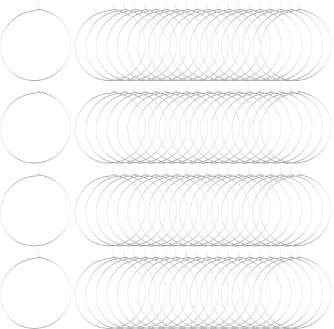 Hobbspring Hoop Ear Wires Wine Glass Charms Rings Stainless Steel Beading Hoop Rings for Wedding Party Wine Glass Marker Earring Jewelry Making