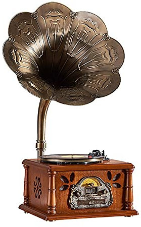 Phonograph Retro Gramophone Loudspeaker Antique Vinyl Record Player Bluetooth USB Vintage Radio Ornaments Vintage gramophone