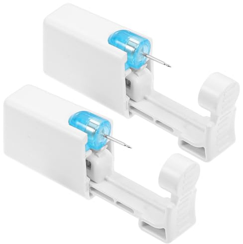 LOLIPPYY 4Set Engångs Öronpiercing Kit Låg Smärta Öronhål Verktyg Professionellt Bruk Inkluderar Inbyggda Örhängen Säkra Material och Enkel Användning