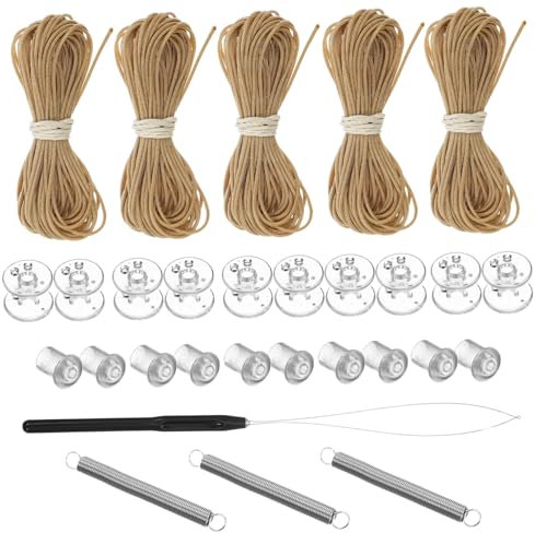 Kichvoe 5-Pack RV Pleated Shade Repair Kit Replacement Parts for Window Blinds Easy to Use Restringing Accessories for Camper Shades