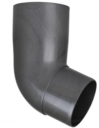 Marley Regenrinnen System Dachrinnenteile DN 75 Fallrohrsystem Farbe Anthrazit Metallic Dachrinnenset aus PVC (Rohrbogen 67°)