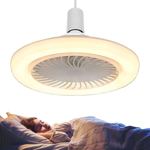 lisutupode Ventiladores de techo con luz | Ventilador plano con mando a distancia | Iluminación interior regulable a 3 colores aparato de refrigeración silencioso