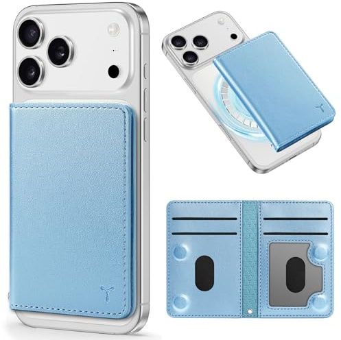 TUCCH Porte-Cartes pour Série iPhone 17/16/15/14/13/12, Bleu Brillant