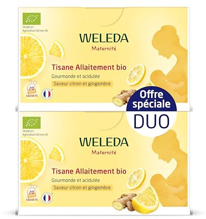 WELEDA - Duo Tisane Allaitement bio Citron Gingembre - 20x2 g