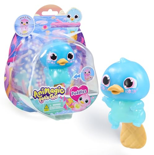 Animagic Let's Glo Platypus – blå | Din stretchiga, squishy, upplysta bästa vän | Glöd & flyter i vatten! | Interaktivt elektroniskt husdjur | För barn i åldern 4+