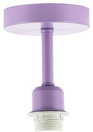 Happy Homewares Traditional Lavender Lilac Ceiling Light Fitting for Industrial Style Light Bulbs | 12cm x 17cm | Suitable for Lamp Shades with E27 Lamp Holder