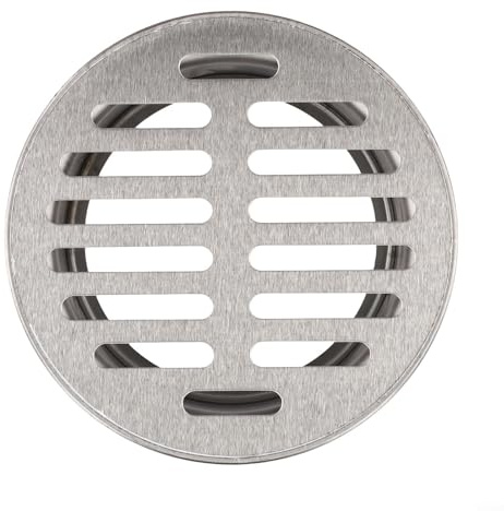 ComfyHarbor Rejilla de drenaje de piso de acero inoxidable para techo al aire libre, balcón, jardín, inserto de diseño hueco antiobstrucción para tubería de PVC, plata (50-200 mm) (tubo de 90 mm)