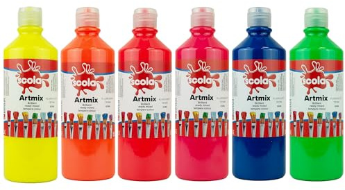 Scola Artmix 6 x 600 ml de pintura, colores surtidos