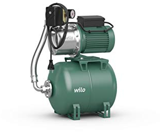 Wilo-Jet HWJ 20 L 203 Gartenpumpe mit 20L Membran-Druckbehälter, selbstansaugender Hauswasserautomat/Hauswasserwerk zur Wasserversorgung aus Brunnen, Zisternen, Regentonnen, 5000l/h, 4,2 bar, 750W