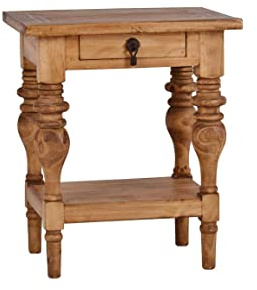 MiaMöbel Beistelltisch Mexico Möbel 55x65x45 cm Landhausstil Massivholz Pinie Honig