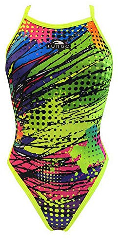 TurboTronic By Z-LINE Turbo Badeanzug Damen Sport Kriptonie mit offenem Rücken und V-förmigem Trägersystem, Damen Größen:34