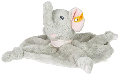 Steiff Trampili Elefant Schmusetuch - 28 cm - Kuscheltier für Babys - Plüschelefant - weich & waschbar - grau/rosa - (241680)