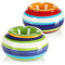 com-four® 2x Posacenere Antivento in Ceramica Dolomite - Portacenere in Ceramica con Strisce Colorate in Blu, Giallo, Verde, Rosso [Selezione Varia] (02 pezzi - Ø 14 cm colorato)