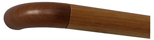 Kambala Iroko Pasamanos de madera para escaleras, pasamanos de pared, madera redonda, barra mango lacado, diámetro 42 mm, con extremos mecanizados sin soporte para pasamanos de 500 mm, 50 cm, 0,5