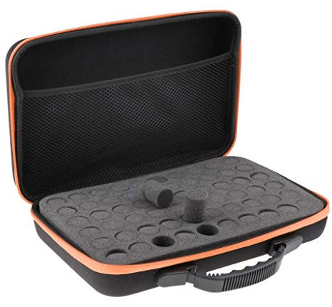 60 Aromatherapie Aufbewahrungsbox Ätherisches Öl Reisen Tasche Nagellack Kulturbeutel Aufbewahrungsbox, Orange, 32 x 22,5 x 9 cm