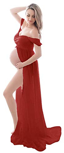 FEOYA-Donne Incinte Maxi Abito Lungo Fotografia Abito Premaman per Servizio Fotografico Puntelli Sexy per Servizio Fotografico Chiffon
