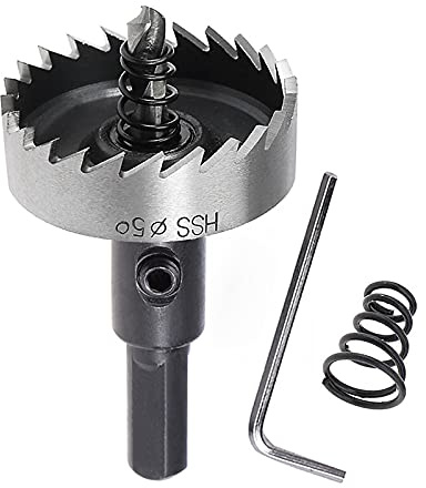 SagaSave 50mm HSS Bimetall Lochsäge, Lochöffner-Bohrer mit positiven Rechenzähnen für Metall Eisen Aluminium Holz Trockenbau Rohr Kunststoff Faserplatten 1 Stück