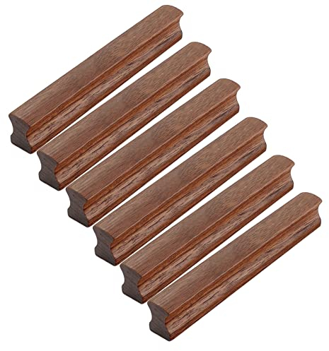 CWYP-40 Schrankgriffe Holz Lang, Möbelgriffe Massivholz Schwarznuss Küchengriffe Schrank Türgriff Garderobe Ziehgriffe Dekorative Schubladengriffe Inkl Schrauben, 6 Stück (Lochmitten:192mm,holzfarbe)