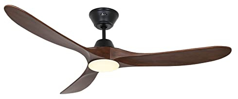 CasaFan ECO GENUINO-L 152 Ventilateur de plafond avec éclairage LED | Diamètre des pales : 1520 mm, noyer/noir mat