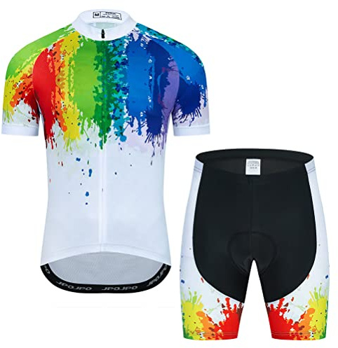 Radtrikot-Set für Herren, kurzärmeliges Hemd und 3D-Kissen-Shorts, gepolsterter Anzug, Bike-Top