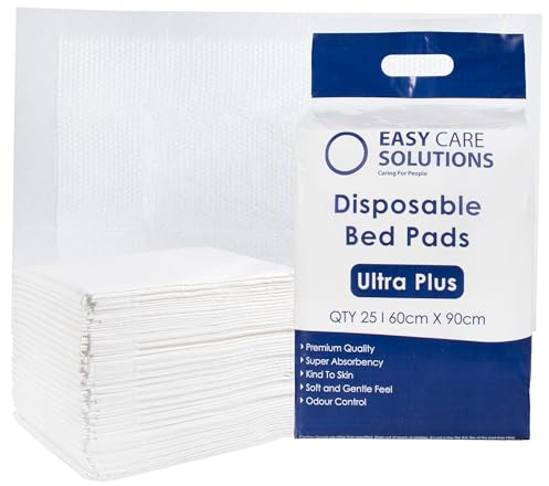 100 x Easy Care Solutions 60 x 90 cm Ultra Plus | Premium Disposable Incontinence Bed Pads | Pack of 25 | High Absorbency Underpads, Bed Mats, Mattress Protectors, Incontinence Pads | 4 Packs of 25