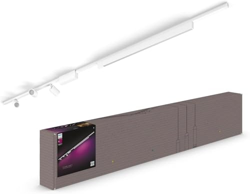 Philips Hue Perifo White and Colour Ambiance Smart LED Track Lighting [Base Track with 3 Spots + Light Bar - White] Design Unique Home Lighting Systems.