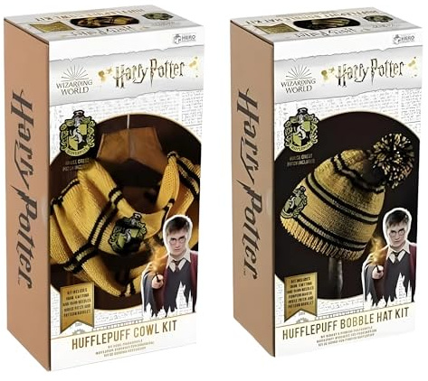 Mad Monkey HP0004 Harry Potter Loop Schal & Beanie Mütze aus dem Hause Hufflepuff Hogwarts