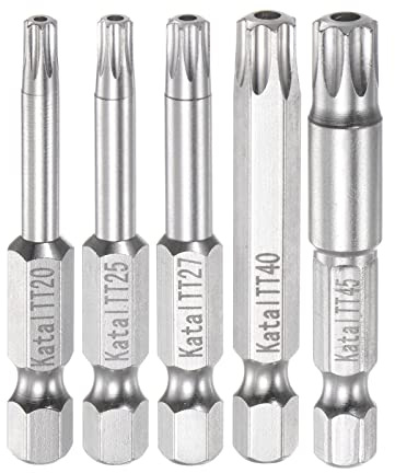 sourcing map TT20-TT45 Stern 7 Punkt Torx Schraubendreher Bit Set mit Löch 1/4 Zoll Sechskantschaft 50mm Länge Magnetisch Bitsatz für Elektroschrauber Akkuschrauber Werkzeug Reparatur | TT20-TT45 Stern Torx Bit Set mit Löch Sechskantschaft für Elektroschrauber Akkuschrauber Werkzeug Reparatur