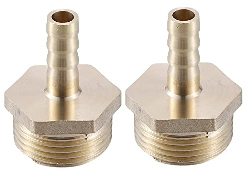 A ABSOPRO Schlauchtülle Goldton 2 Stück Für Schlauchsysteme Messing | 30x38mm, Außendurchmesser 8mm, Für Auto Und LKW, Dichte Abdichtung, Für Flexible Und Halbstarre Schläuche
